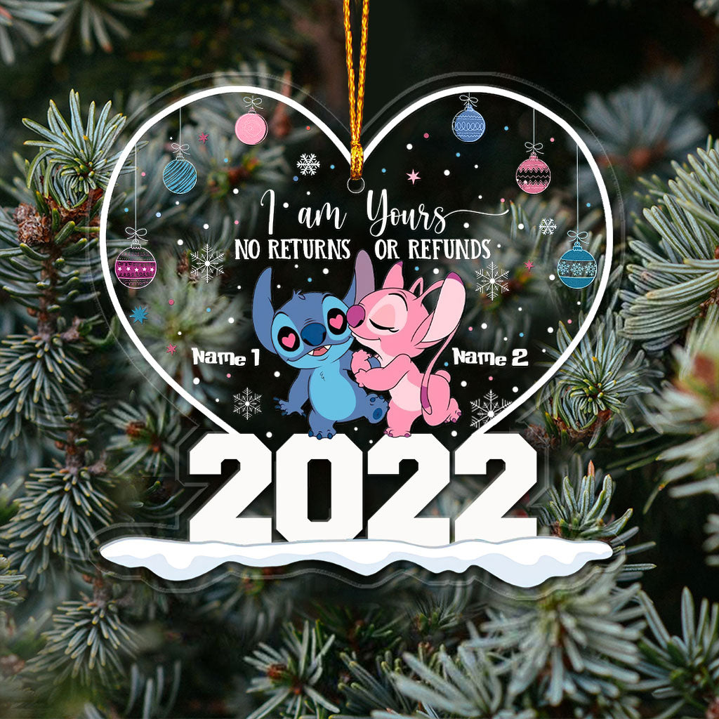 Personalized Heart Ornament Custom Name Gift for Couple Christmas One-sided Ornament GradoCreations