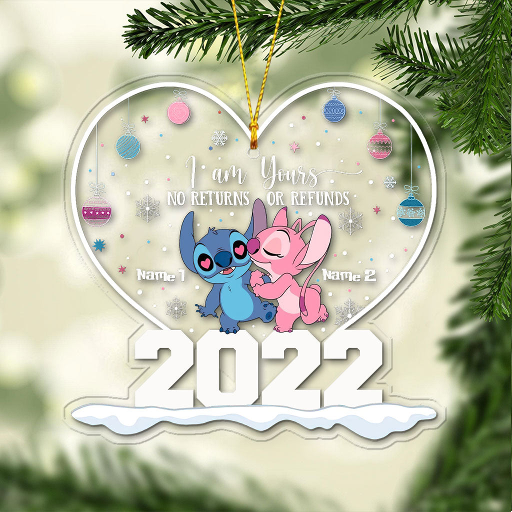 Personalized Heart Ornament Custom Name Gift for Couple Christmas One-sided Ornament GradoCreations