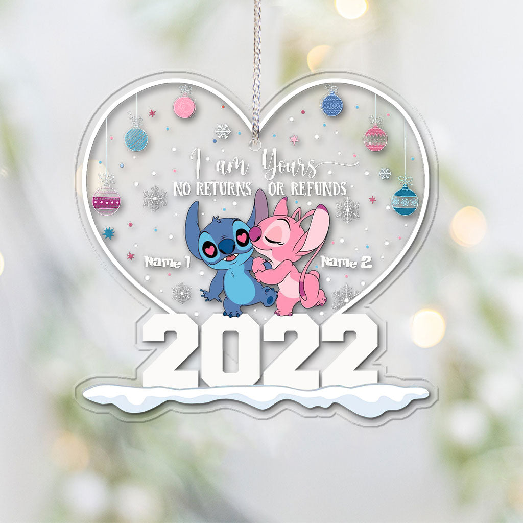 Personalized Heart Ornament Custom Name Gift for Couple Christmas One-sided Ornament GradoCreations