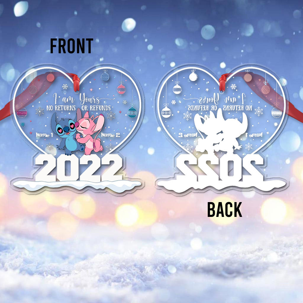 Personalized Heart Ornament Custom Name Gift for Couple Christmas One-sided Ornament GradoCreations