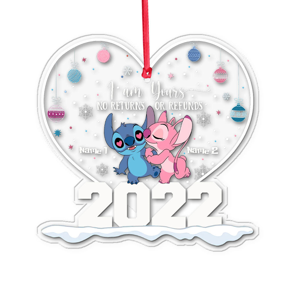 Personalized Heart Ornament Custom Name Gift for Couple Christmas One-sided Ornament GradoCreations