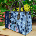 Personalized Leather Handbag with Custom Name Floral Design Leather Handbag GradoCreations