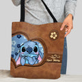 Personalized Tote Bag with Custom Name and Stitch Art for Mom Tote Bag GradoCreations