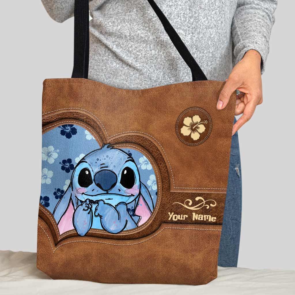 Personalized Tote Bag with Custom Name and Stitch Art for Mom Tote Bag GradoCreations