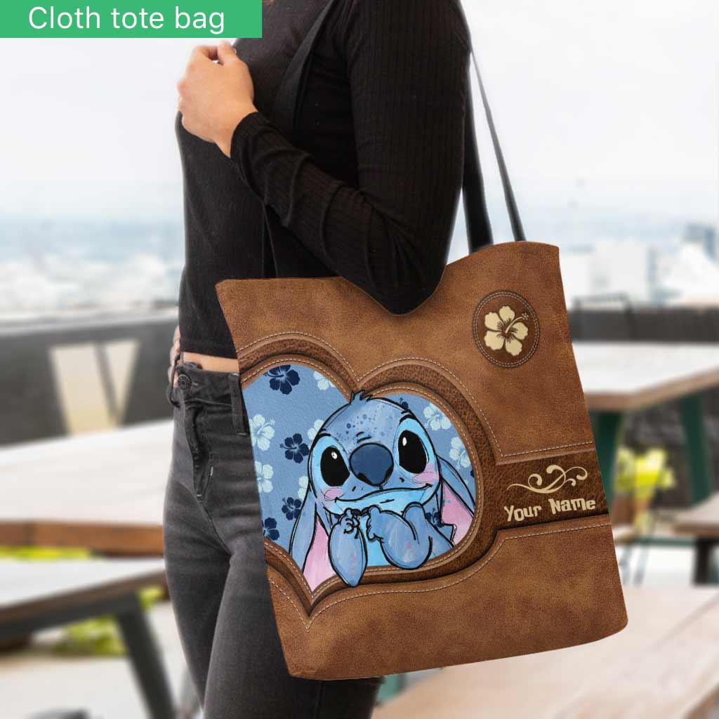 Personalized Tote Bag with Custom Name and Stitch Art for Mom Tote Bag GradoCreations