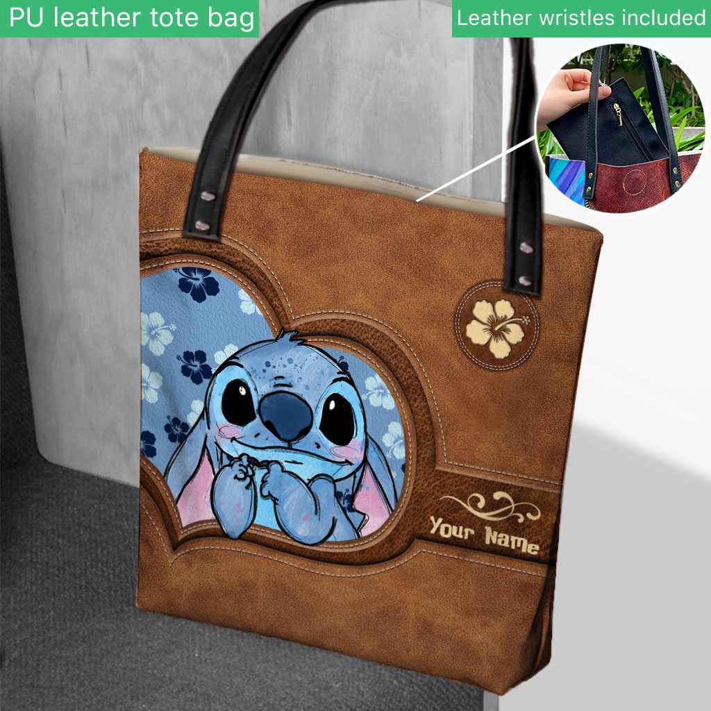 Personalized Tote Bag with Custom Name and Stitch Art for Mom Tote Bag GradoCreations