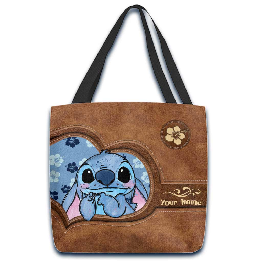 Personalized Tote Bag with Custom Name and Stitch Art for Mom Tote Bag GradoCreations