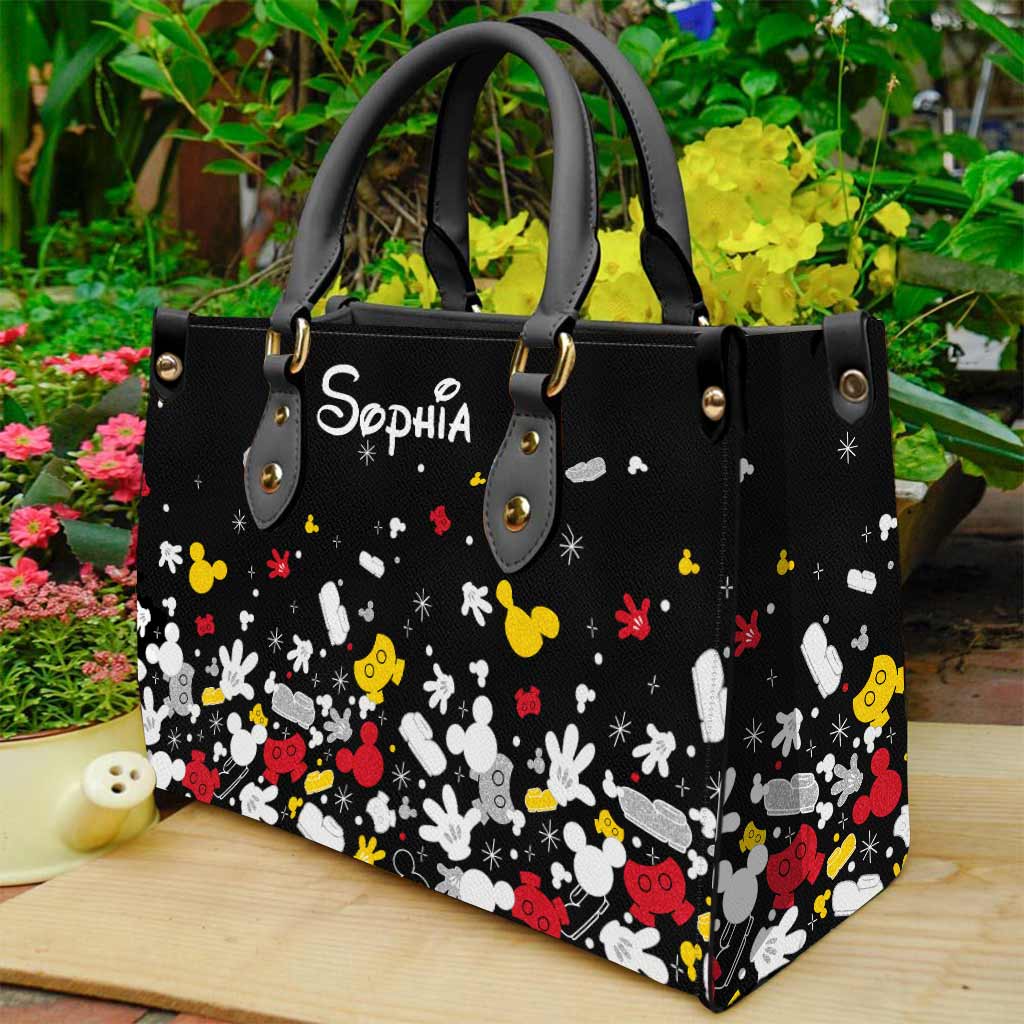 Personalized Leather Handbag with Mouse Design for Women Leather Handbag GradoCreations