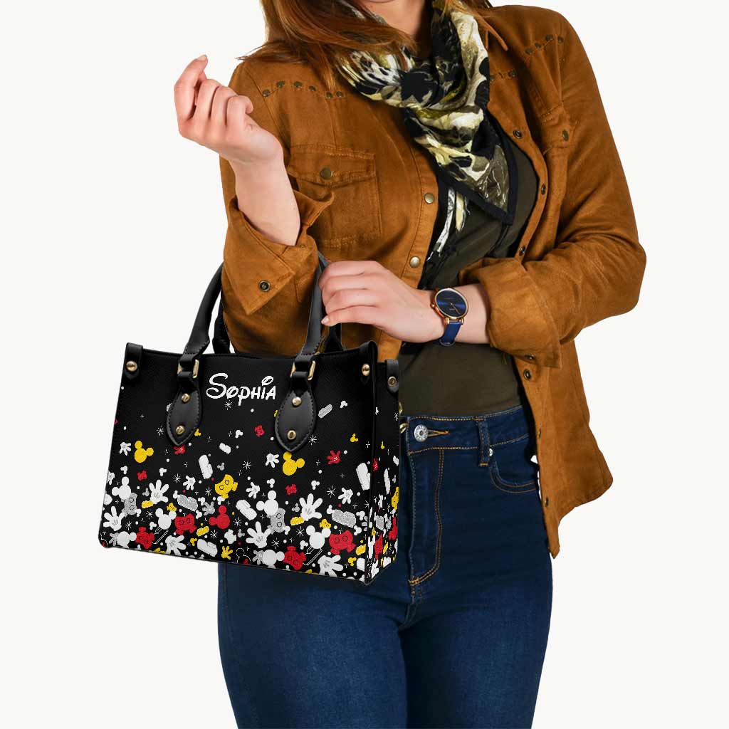 Personalized Leather Handbag with Mouse Design for Women Leather Handbag GradoCreations