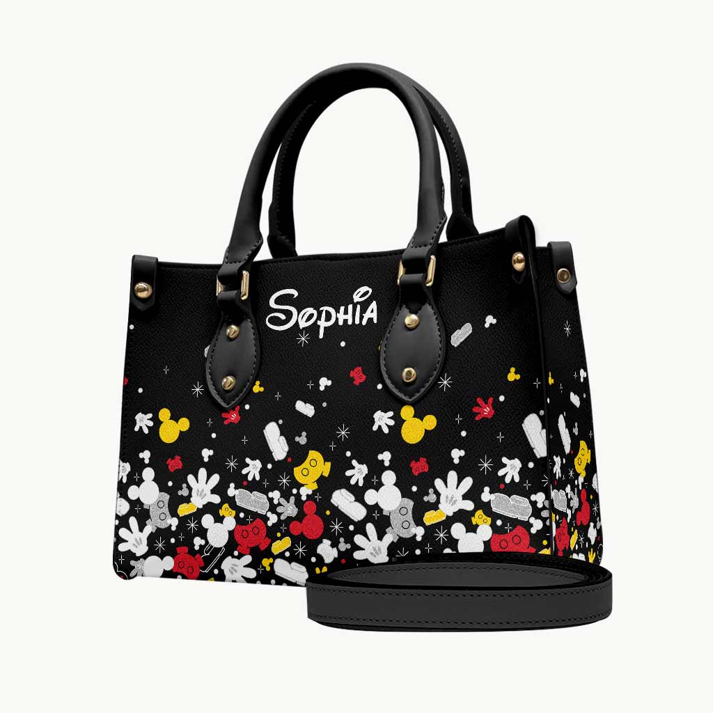Personalized Leather Handbag with Mouse Design for Women Leather Handbag GradoCreations