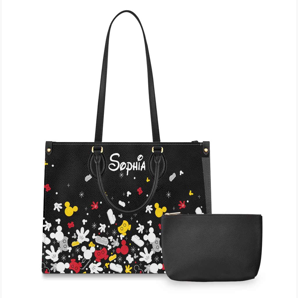 Personalized Leather Handbag with Mouse Design for Women Leather Handbag GradoCreations