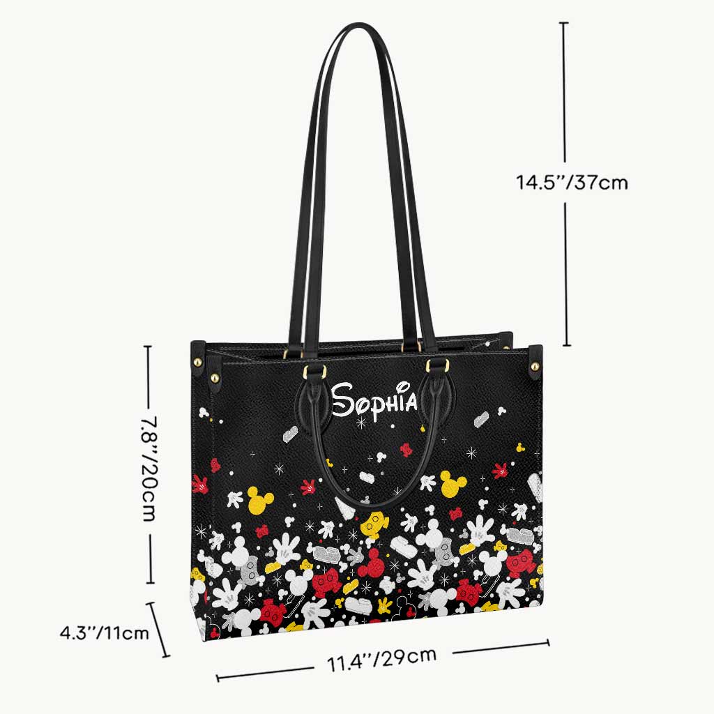 Personalized Leather Handbag with Mouse Design for Women Leather Handbag GradoCreations