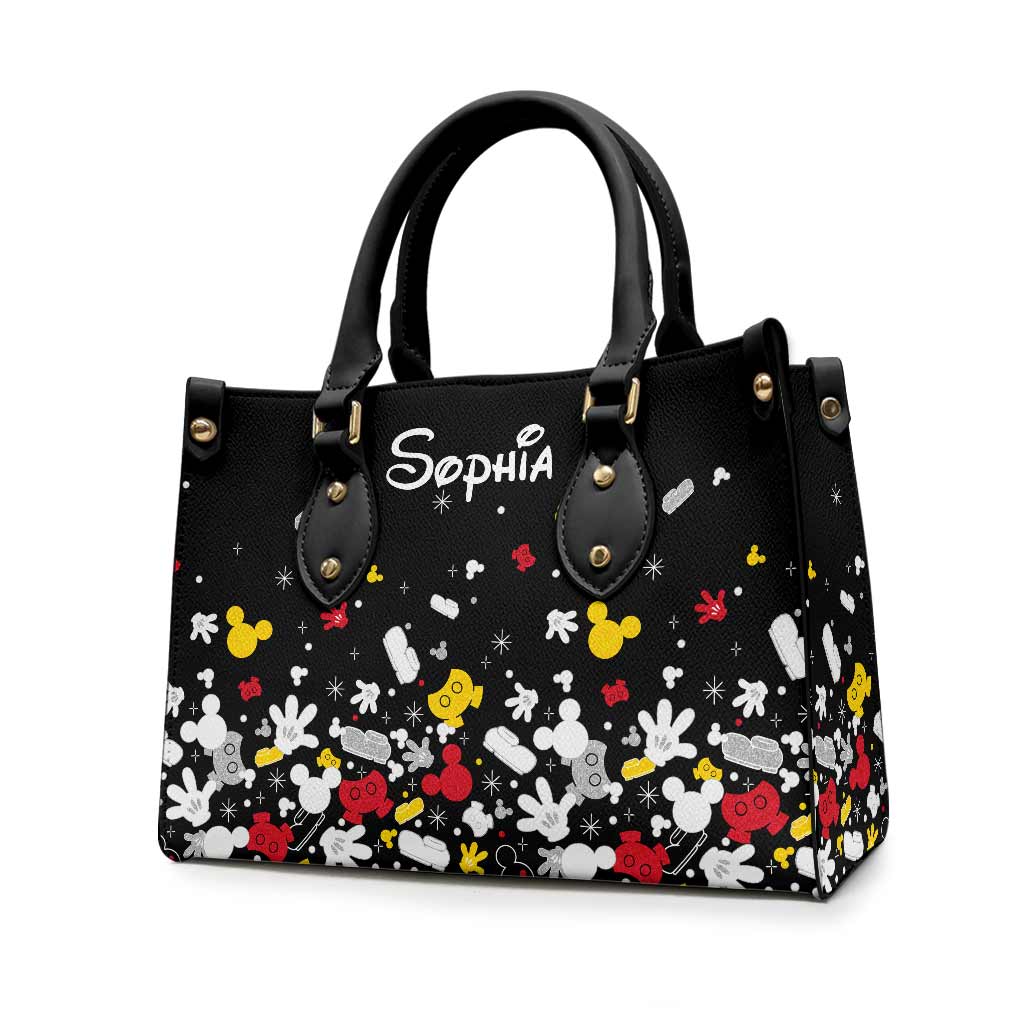 Personalized Leather Handbag with Mouse Design for Women Leather Handbag GradoCreations
