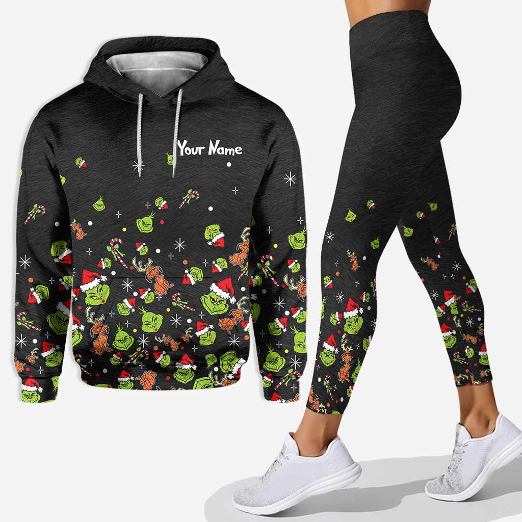 Personalized Grinch Christmas Hoodie & Leggings Set for Kids & Adults Hoodie & Leggings GradoCreations