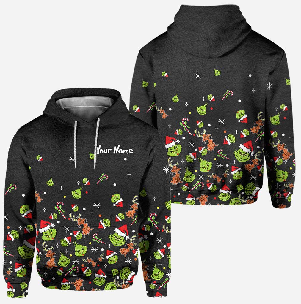 Personalized Grinch Christmas Hoodie & Leggings Set for Kids & Adults Hoodie & Leggings GradoCreations