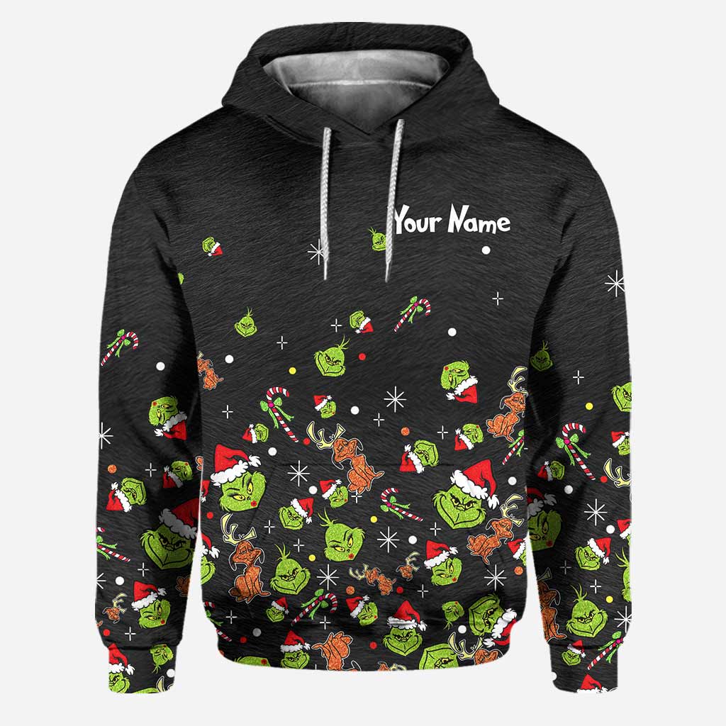 Personalized Grinch Christmas Hoodie & Leggings Set for Kids & Adults Hoodie & Leggings GradoCreations