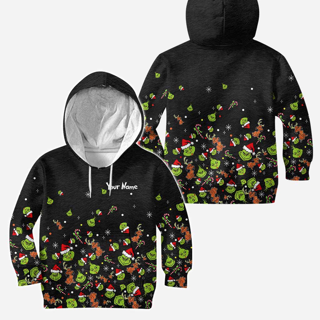 Personalized Grinch Christmas Hoodie & Leggings Set for Kids & Adults Hoodie & Leggings GradoCreations
