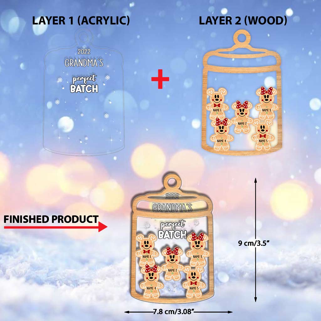 Personalized Christmas Layers Mix Ornament for Grandma's Perfect Batch Layers Mix Ornament GradoCreations
