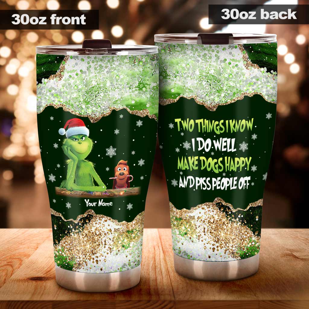 Personalized Grinch Christmas Tumbler Custom Name Gift Tumbler GradoCreations