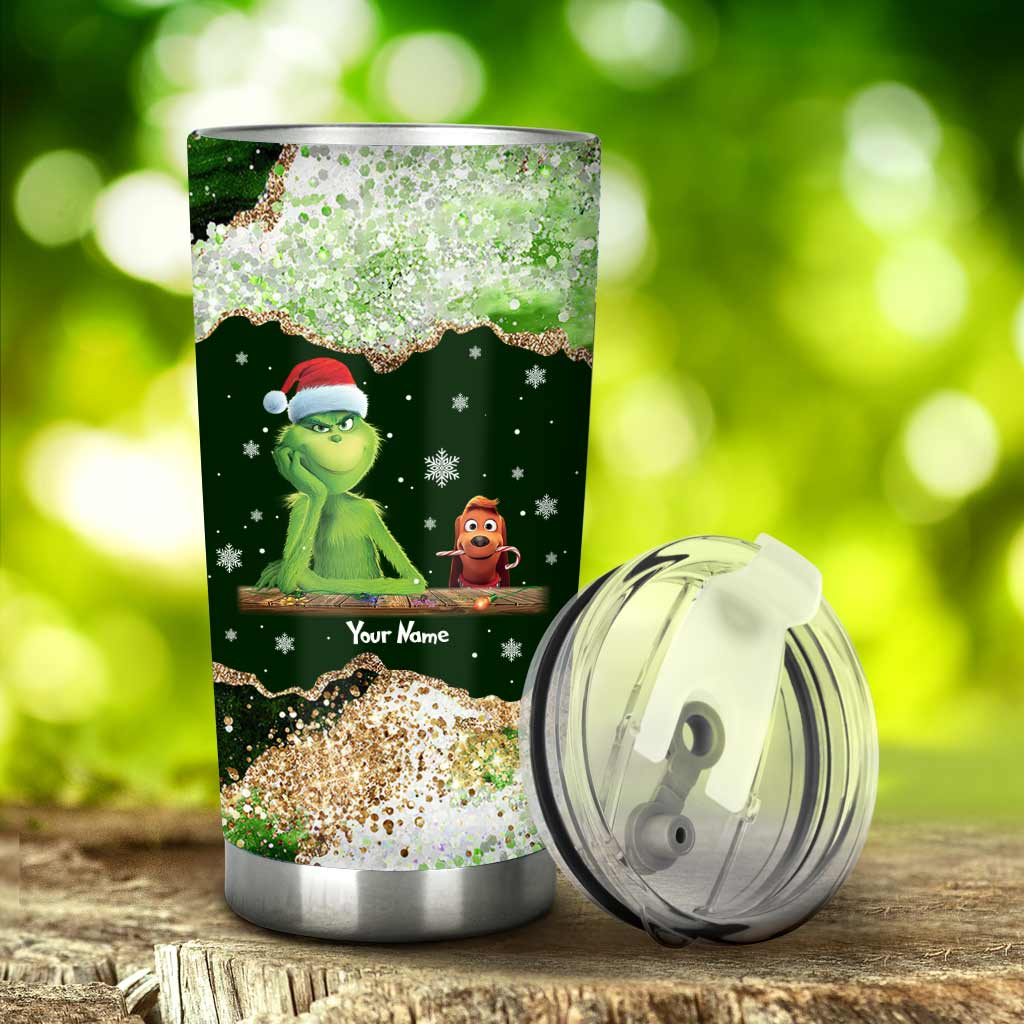 Personalized Grinch Christmas Tumbler Custom Name Gift Tumbler GradoCreations