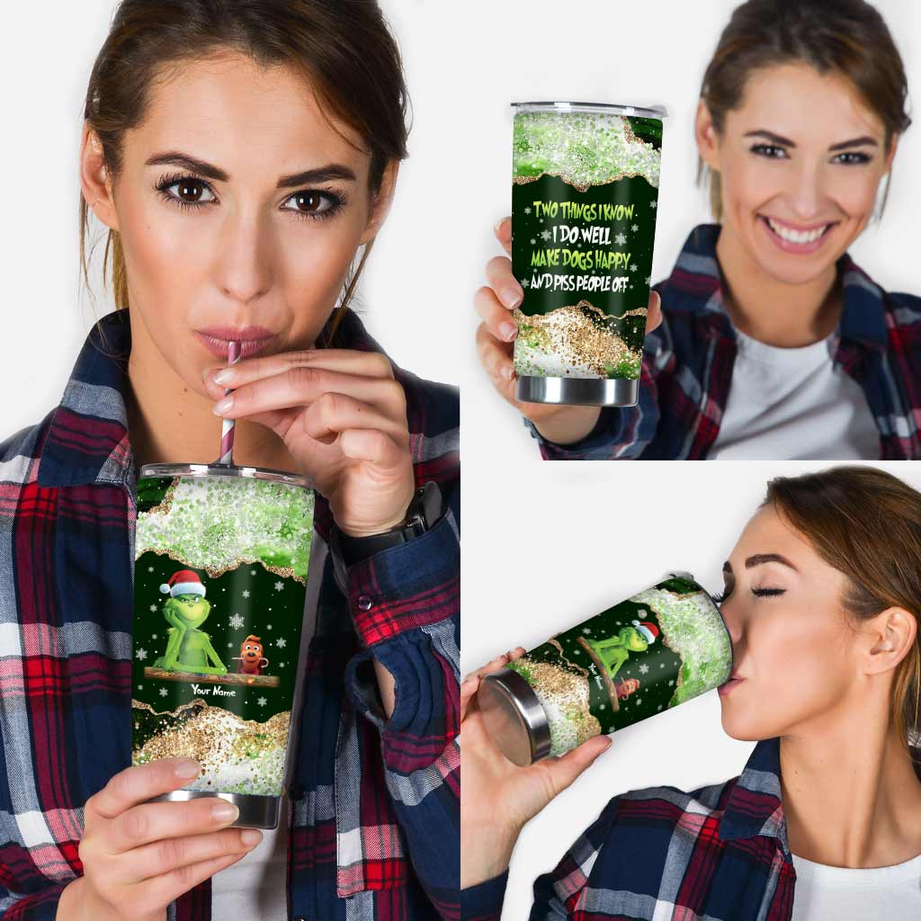 Personalized Grinch Christmas Tumbler Custom Name Gift Tumbler GradoCreations