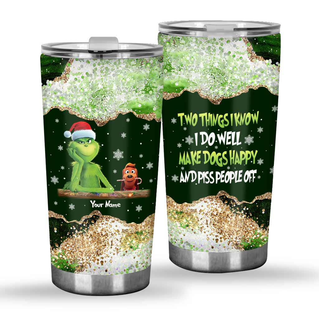 Personalized Grinch Christmas Tumbler Custom Name Gift Tumbler GradoCreations