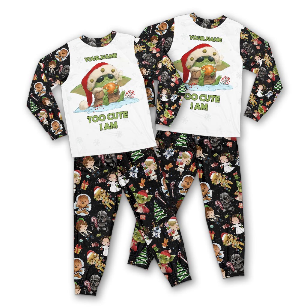 Personalized Christmas Pajamas Set with Your Name Cute Design Pajamas Set GradoCreations