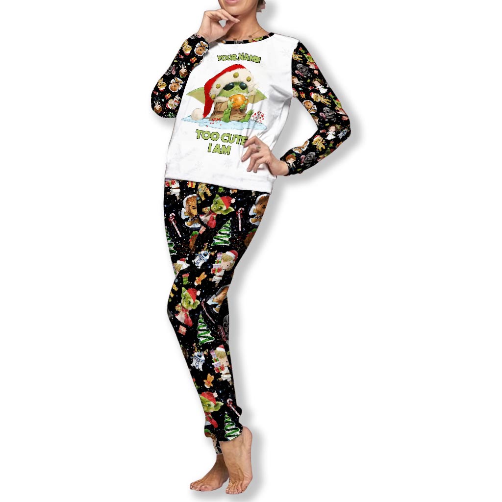 Personalized Christmas Pajamas Set with Your Name Cute Design Pajamas Set GradoCreations