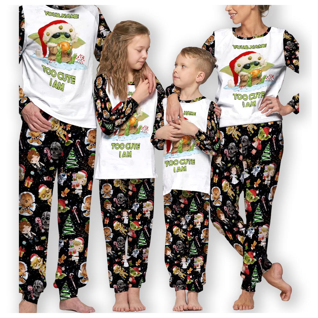 Personalized Christmas Pajamas Set with Your Name Cute Design Pajamas Set GradoCreations