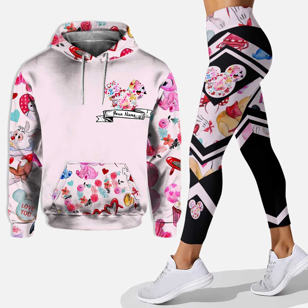 Personalized Love Mouse Ears Hoodie & Leggings Set | Custom Name Gift Hoodie & Leggings GradoCreations