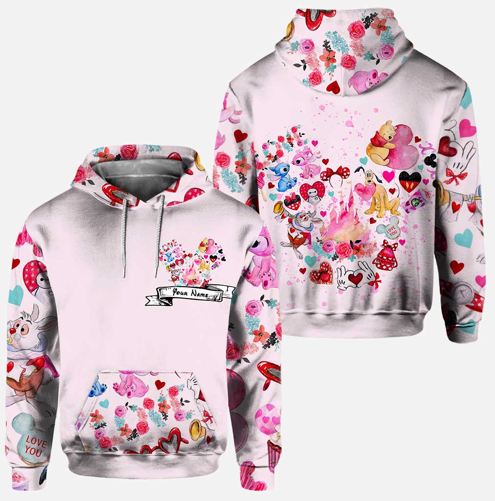 Personalized Love Mouse Ears Hoodie & Leggings Set | Custom Name Gift Hoodie & Leggings GradoCreations