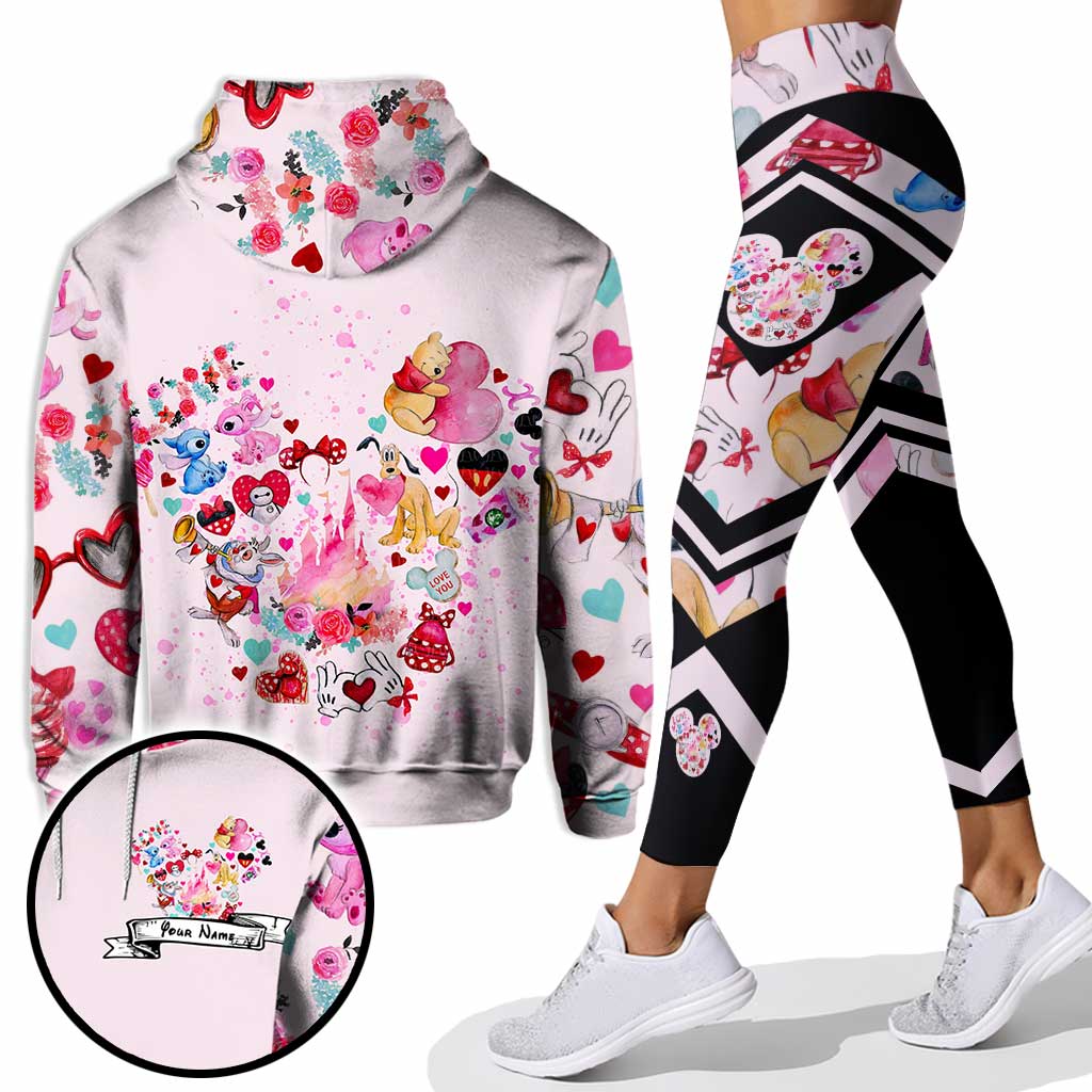 Personalized Love Mouse Ears Hoodie & Leggings Set | Custom Name Gift Hoodie & Leggings GradoCreations