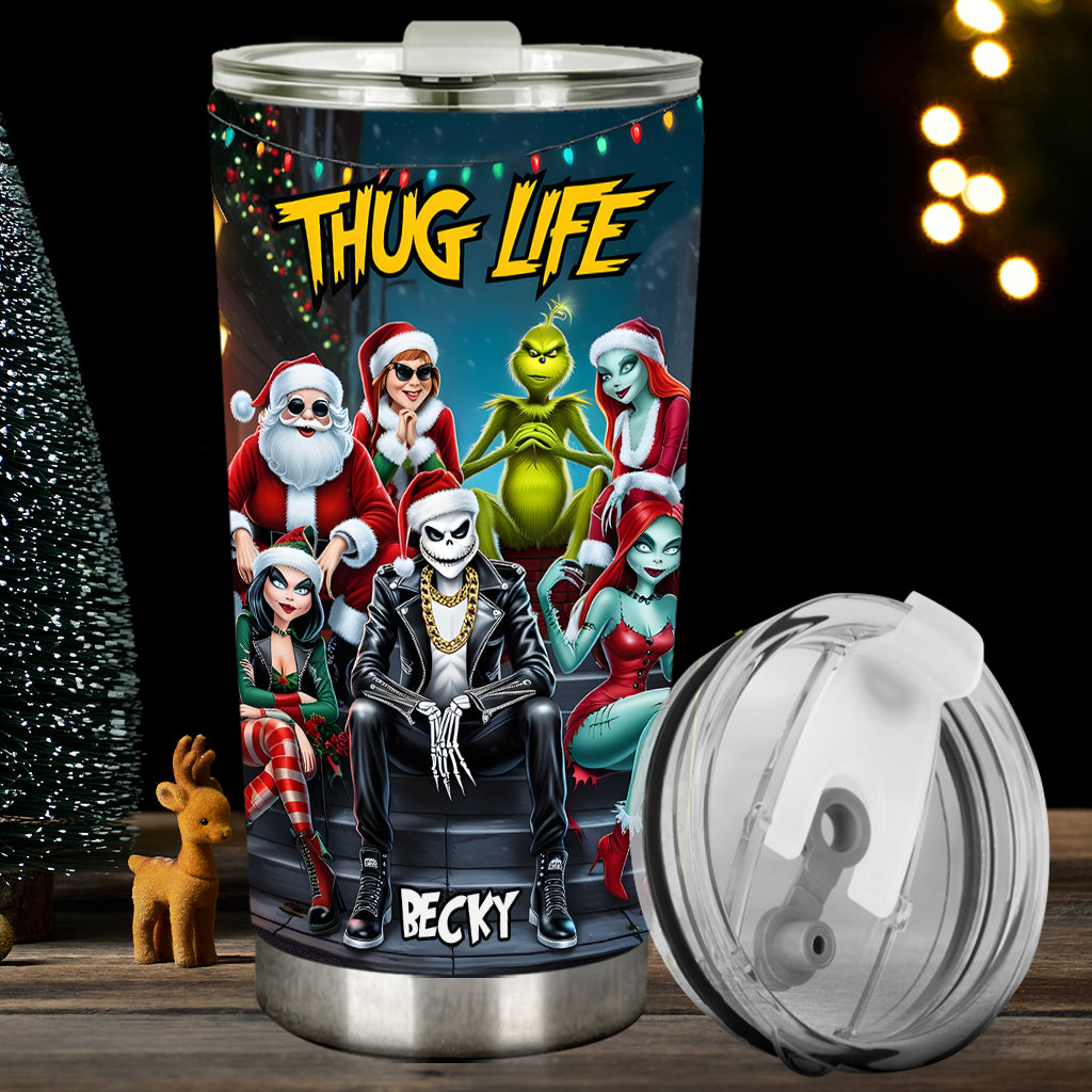 Personalized Christmas Tumbler with Nightmare Design for Mom Tumbler GradoCreations