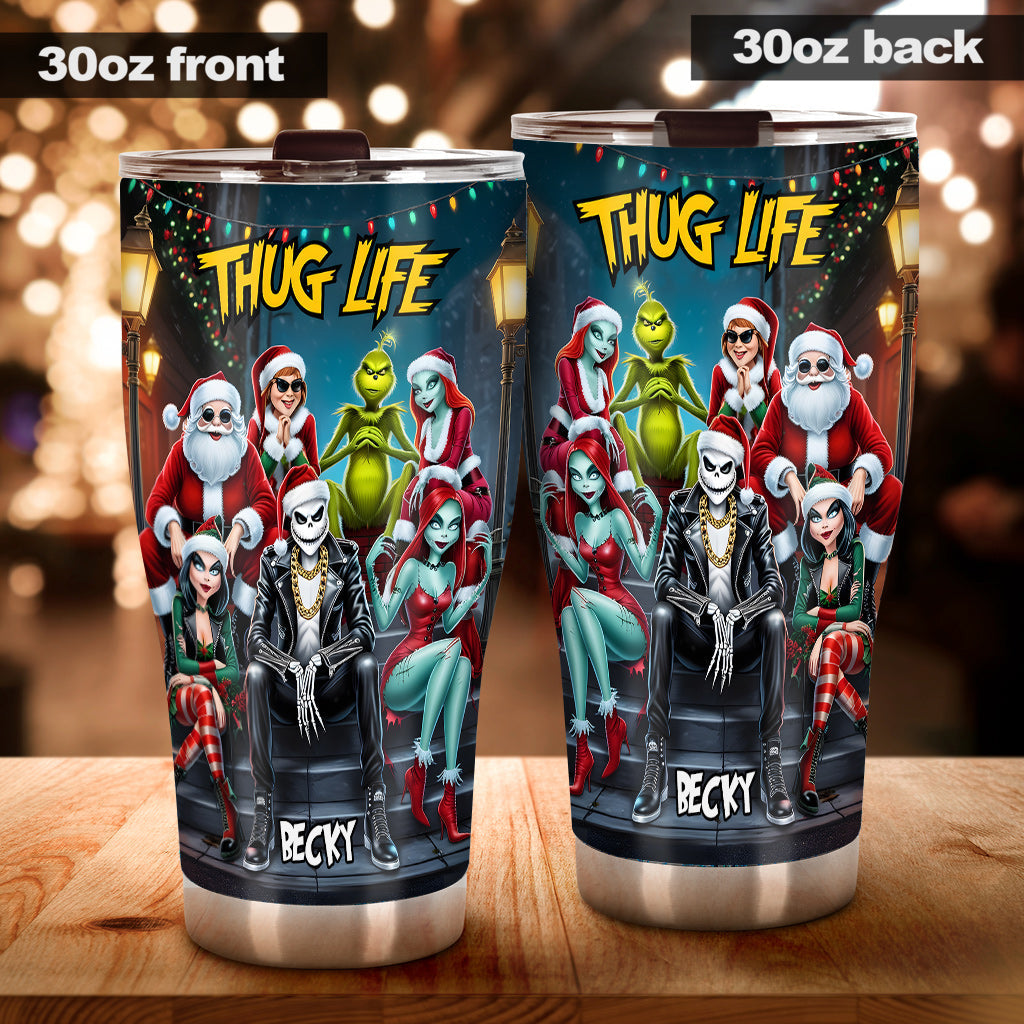 Personalized Christmas Tumbler with Nightmare Design for Mom Tumbler GradoCreations