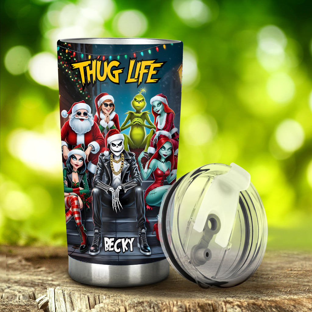 Personalized Christmas Tumbler with Nightmare Design for Mom Tumbler GradoCreations