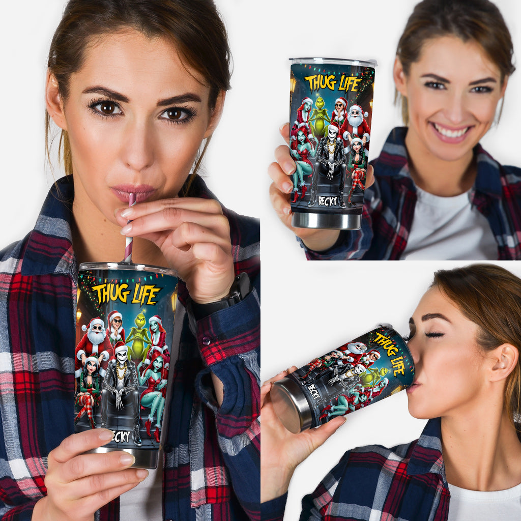 Personalized Christmas Tumbler with Nightmare Design for Mom Tumbler GradoCreations