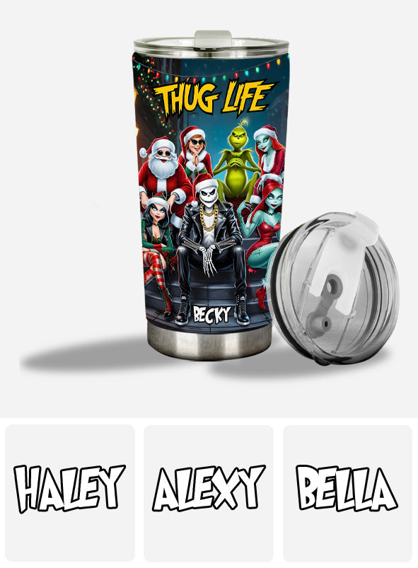 Personalized Christmas Tumbler with Nightmare Design for Mom Tumbler GradoCreations