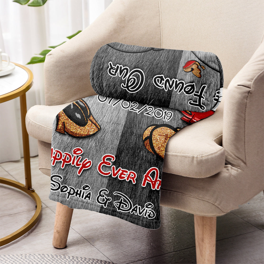 Personalized Mouse Blanket Happily Ever After Gift for Couple Blanket GradoCreations