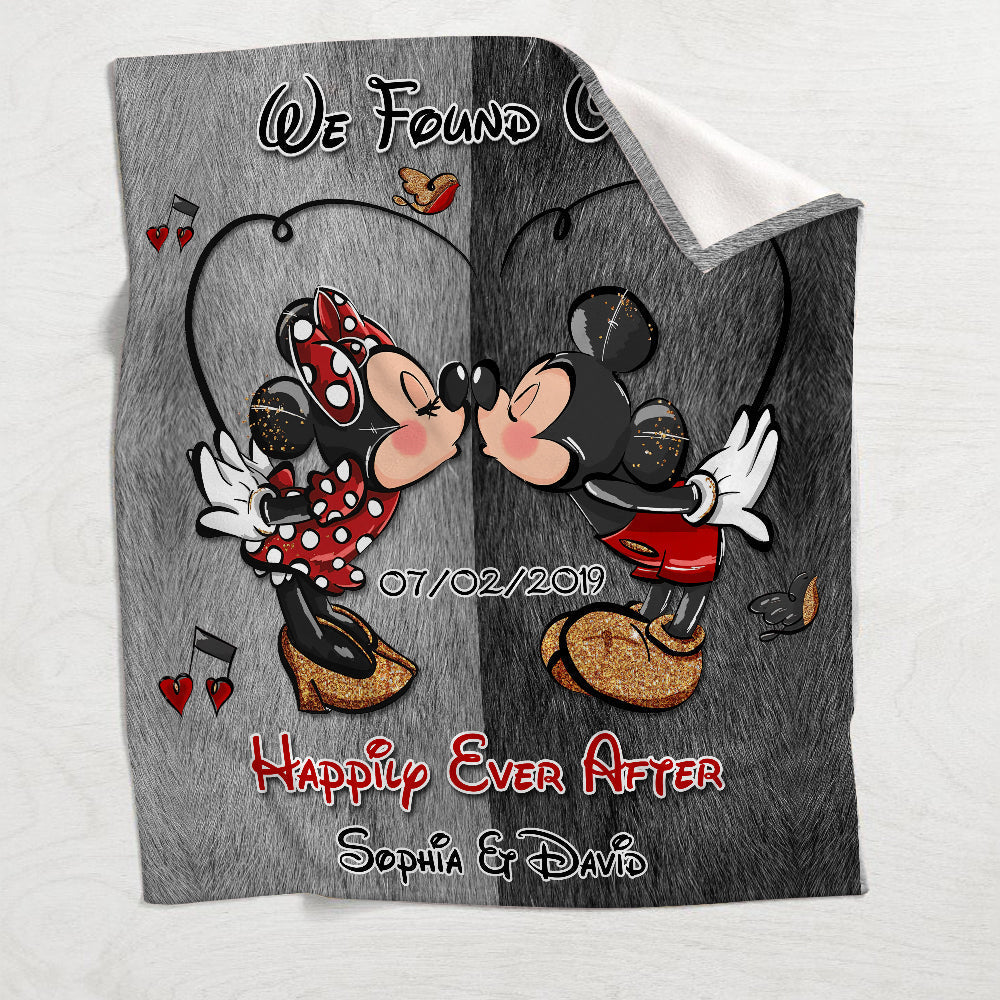 Personalized Mouse Blanket Happily Ever After Gift for Couple Blanket GradoCreations