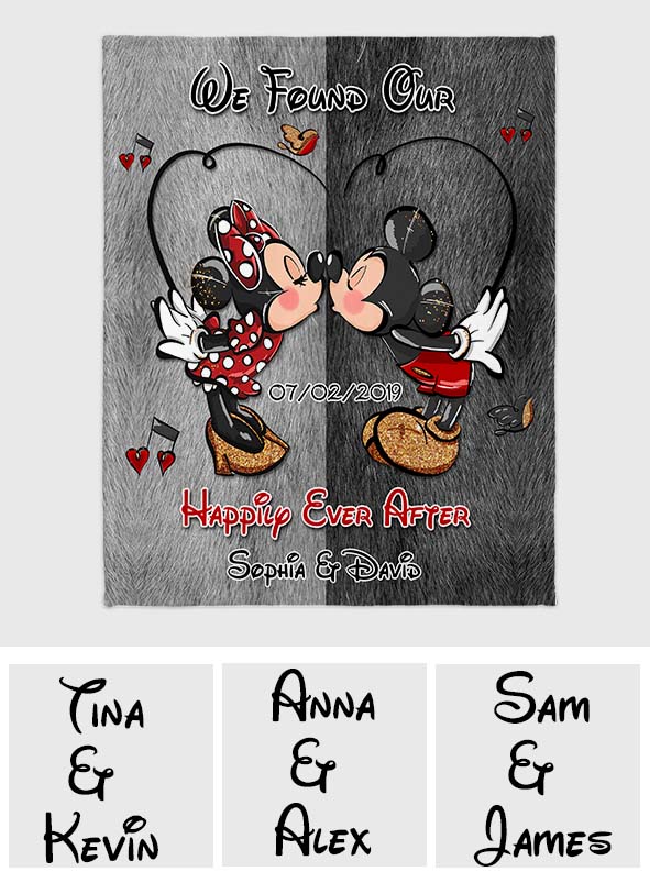 Personalized Mouse Blanket Happily Ever After Gift for Couple Blanket GradoCreations