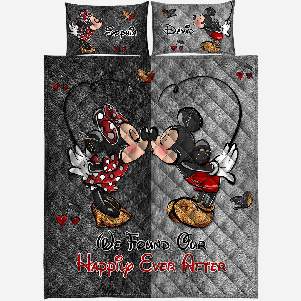 Personalized Mickey Mouse Quilt Set with Custom Names | Romantic Gift Quilt Set GradoCreations