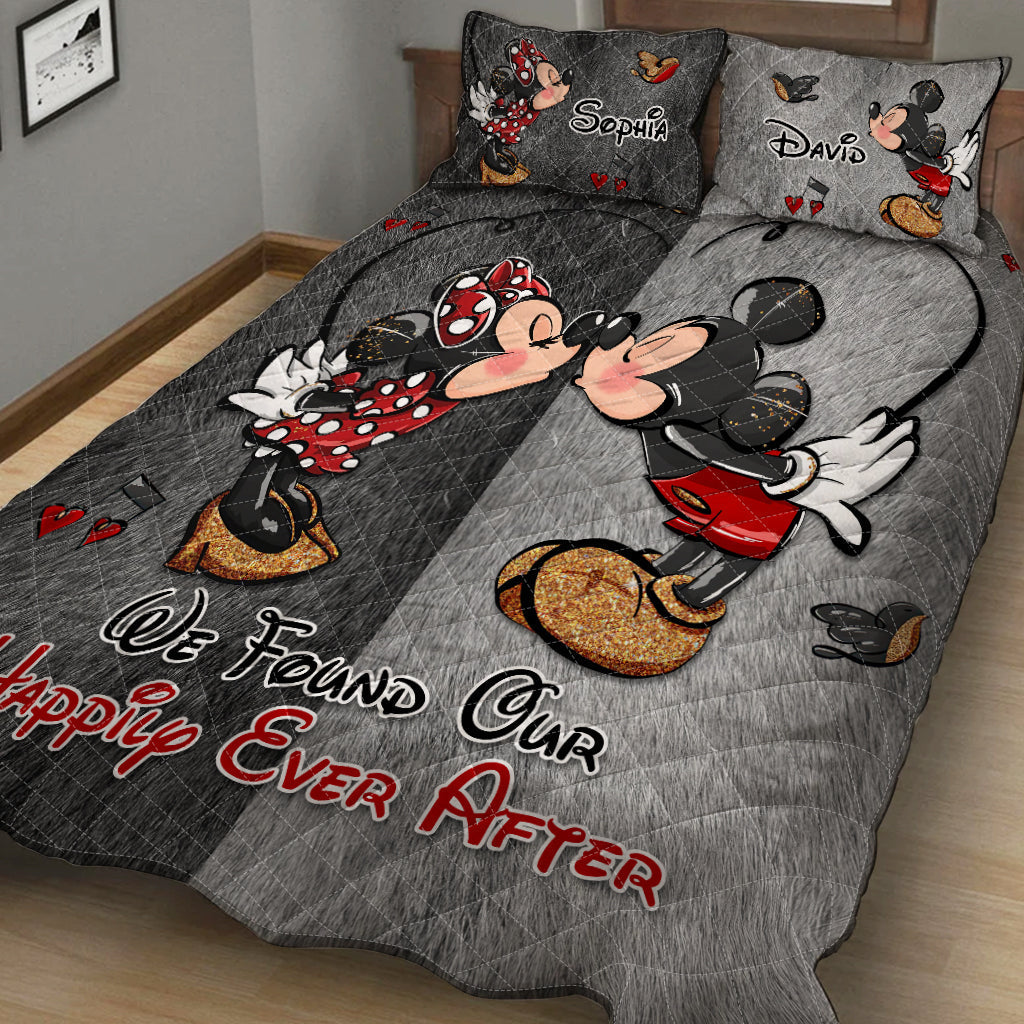 Personalized Mickey Mouse Quilt Set with Custom Names | Romantic Gift Quilt Set GradoCreations