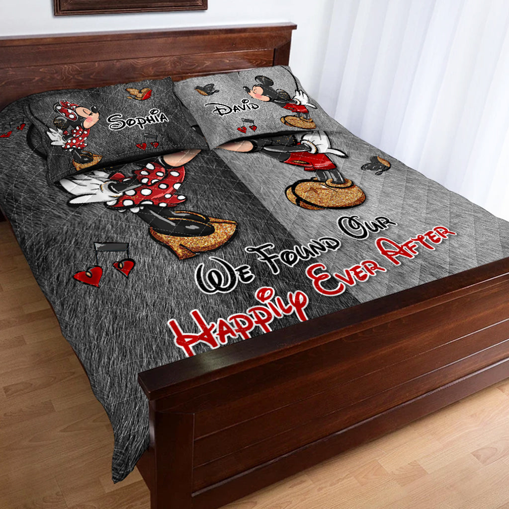 Personalized Mickey Mouse Quilt Set with Custom Names | Romantic Gift Quilt Set GradoCreations