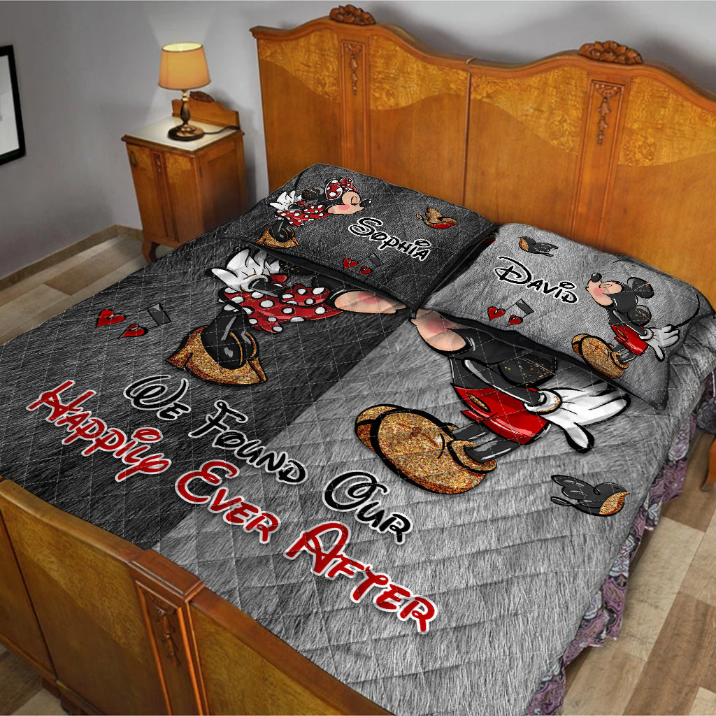 Personalized Mickey Mouse Quilt Set with Custom Names | Romantic Gift Quilt Set GradoCreations