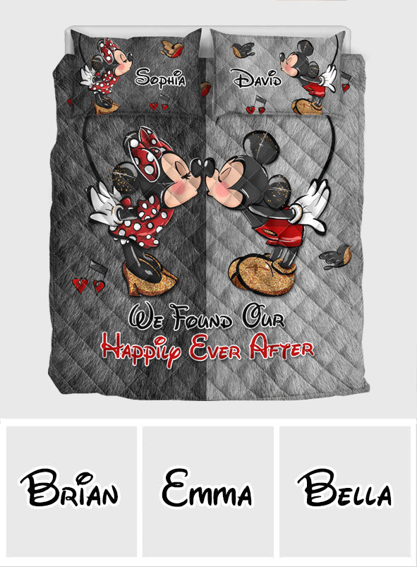 Personalized Mickey Mouse Quilt Set with Custom Names | Romantic Gift Quilt Set GradoCreations