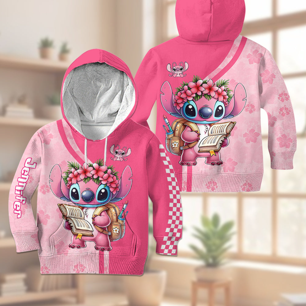 Personalized Kids Hoodie and Jogger Set with Stitch Design Kid Hoodie & Kid Jogger Sweatpants GradoCreations