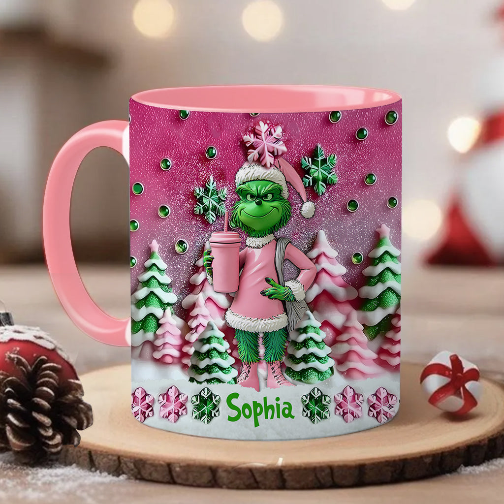 Personalized Grinchmas Accent Mug Custom Name Christmas Gift Accent Mug GradoCreations