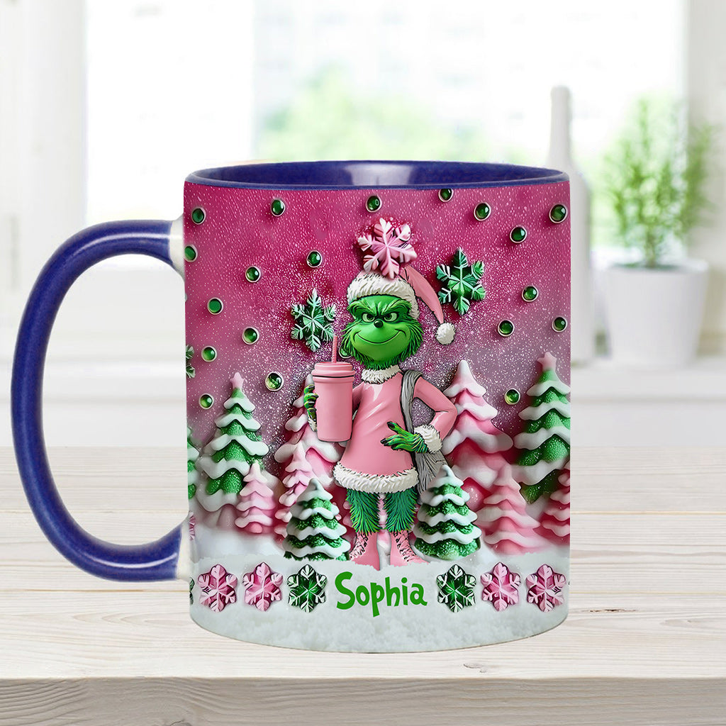 Personalized Grinchmas Accent Mug Custom Name Christmas Gift Accent Mug GradoCreations