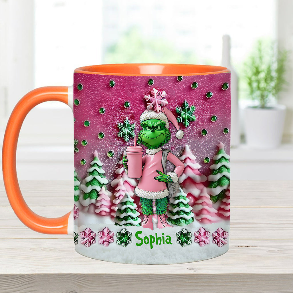 Personalized Grinchmas Accent Mug Custom Name Christmas Gift Accent Mug GradoCreations