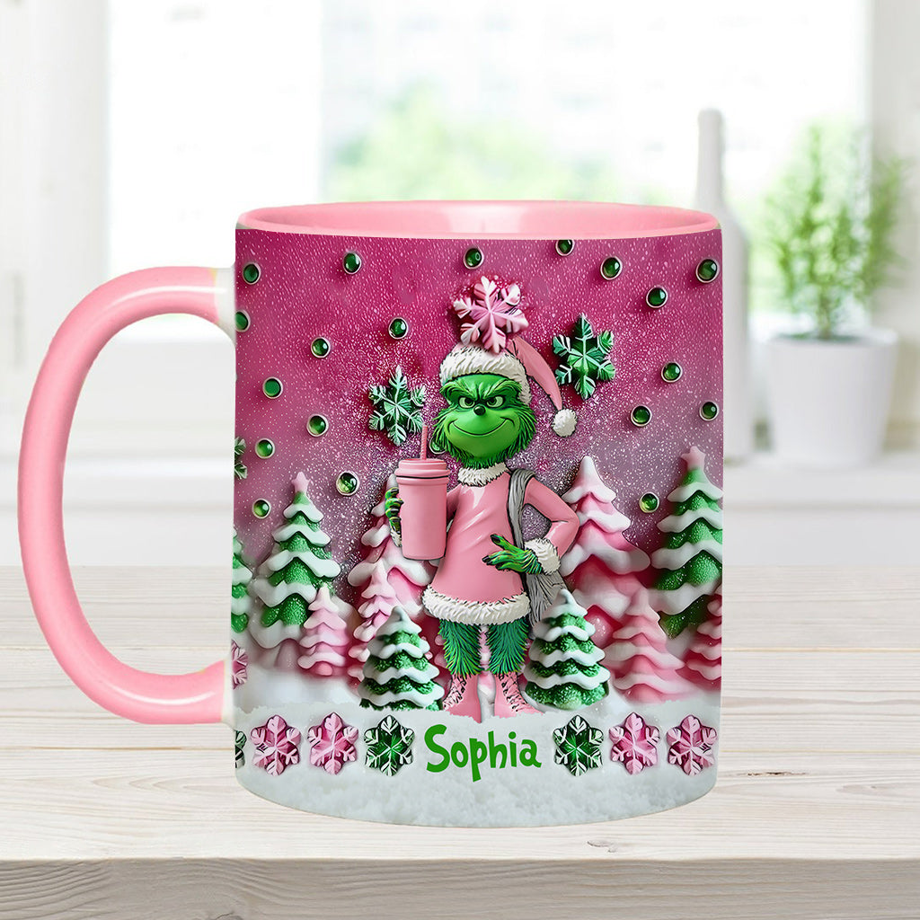 Personalized Grinchmas Accent Mug Custom Name Christmas Gift Accent Mug GradoCreations